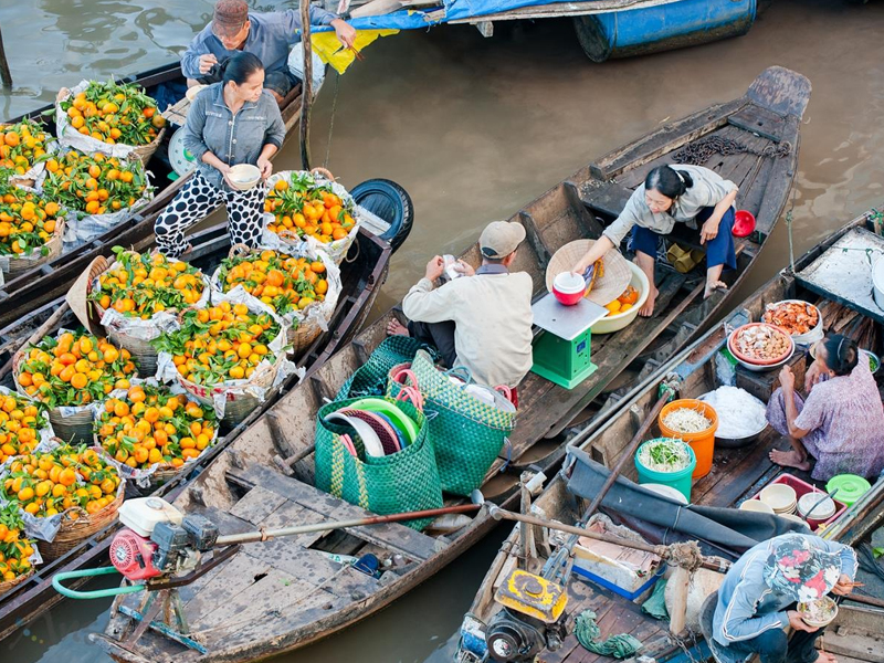 Cai Rang Floating Market in Can Tho, Vietnam