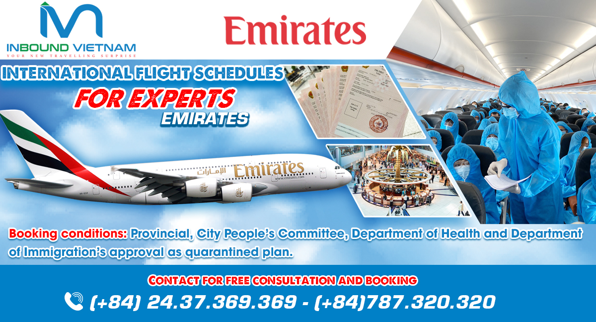 Emirates' flight schedule for foreign experts to Vietnam
